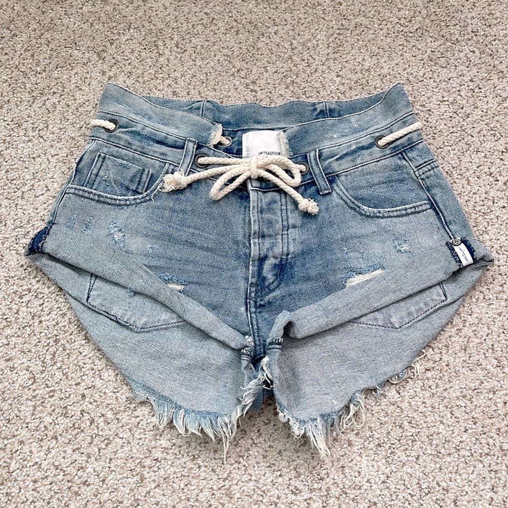 One Teaspoon Tie Waist Denim Shorts Size 23